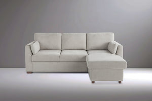 Coddle Luke Fabric Sleeper Sofa with Reversible Chaise and Storage, Beige