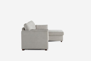 Coddle Luke Fabric Sleeper Sofa with Reversible Chaise and Storage, Beige