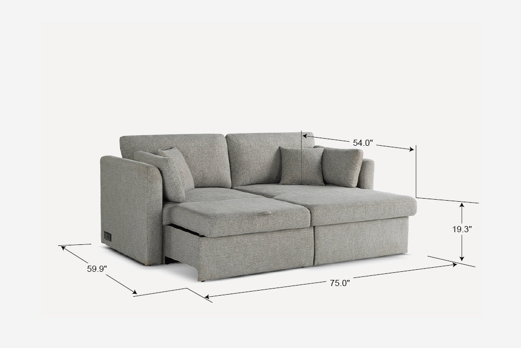 Nova Full-Size Sleeper Sectional with Storage Chaise