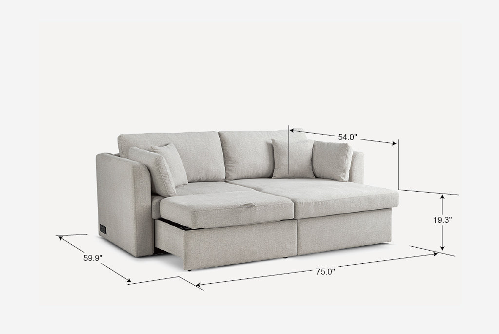 Nova Full-Size Sleeper Sectional with Storage Chaise