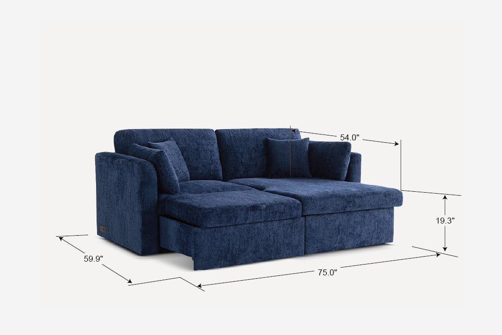 Nova Full-Size Sleeper Sectional with Storage Chaise