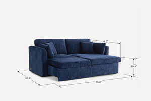 Nova Full-Size Sleeper Sectional with Storage Chaise