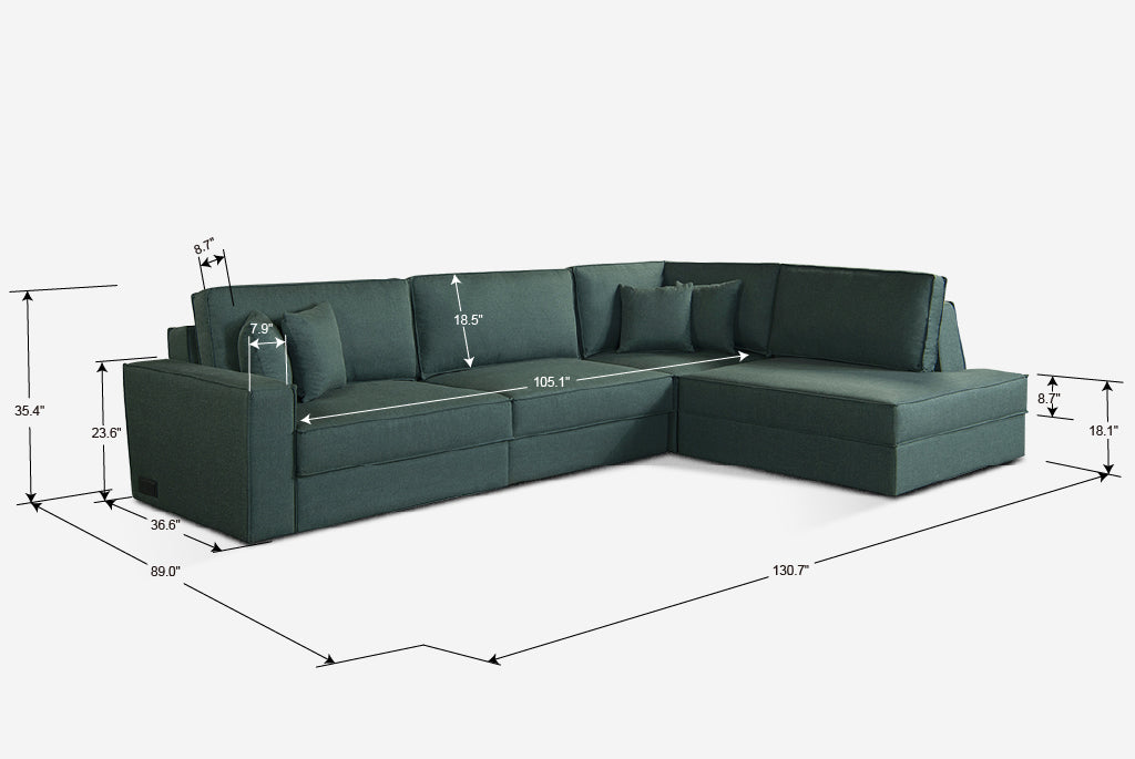 Switch Queen Sleeper Sectional with Storage Chaise