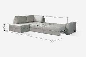 Switch Queen Sleeper Sectional with Storage Chaise