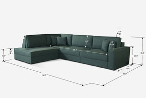 Switch Queen Sleeper Sectional with Storage Chaise