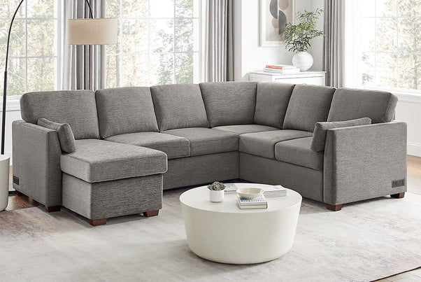Luke Queen Sleeper U-Shaped Sectional with Reversible Storage Chaise