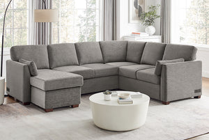 Luke Queen Sleeper U-Shaped Sectional with Reversible Storage Chaise