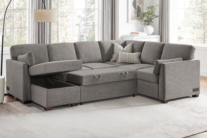 Luke Queen Sleeper U-Shaped Sectional with Reversible Storage Chaise