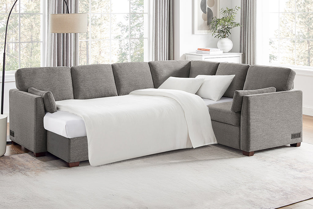 Luke Queen Sleeper U-Shaped Sectional with Reversible Storage Chaise