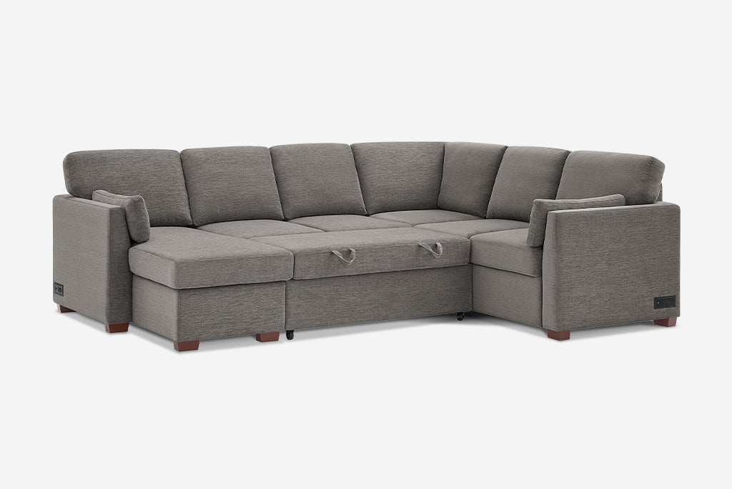 Luke Queen Sleeper U-Shaped Sectional with Reversible Storage Chaise