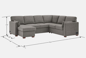 Luke Queen Sleeper U-Shaped Sectional with Reversible Storage Chaise