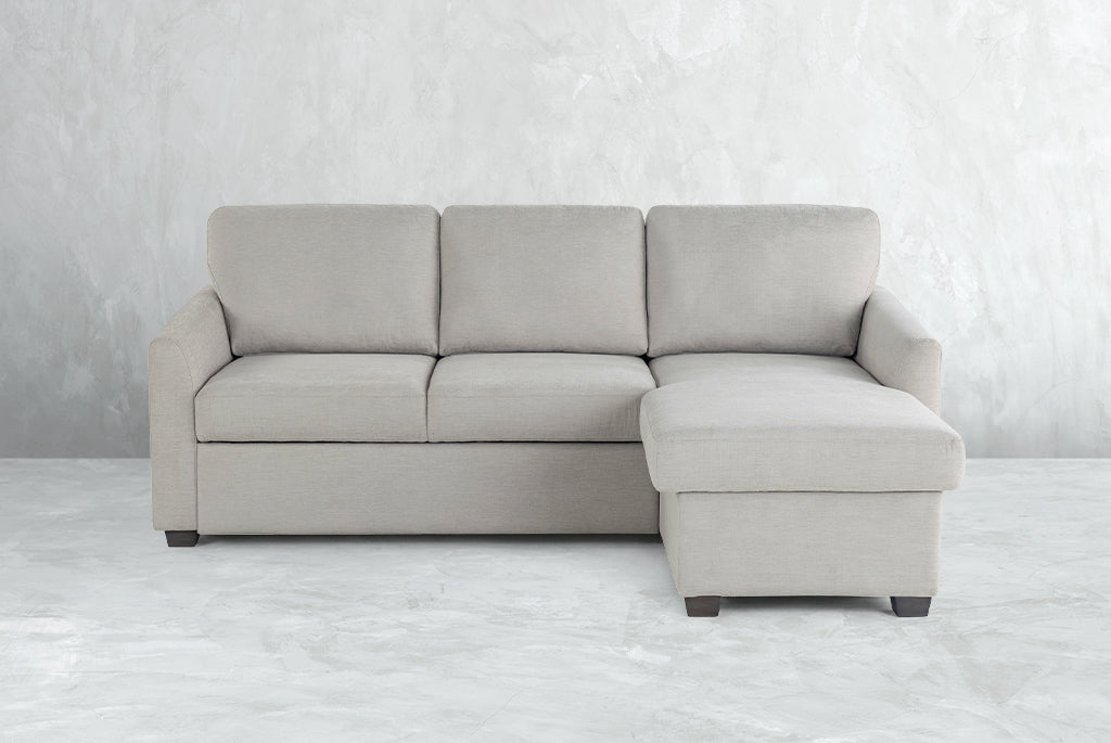 Cameron Queen Sleeper Sofa with Reversible Storage Chaise, Beige