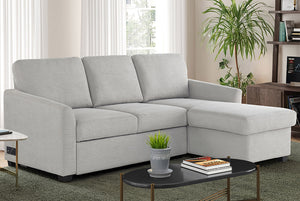 Cameron Queen Sleeper Sofa with Reversible Storage Chaise, Beige
