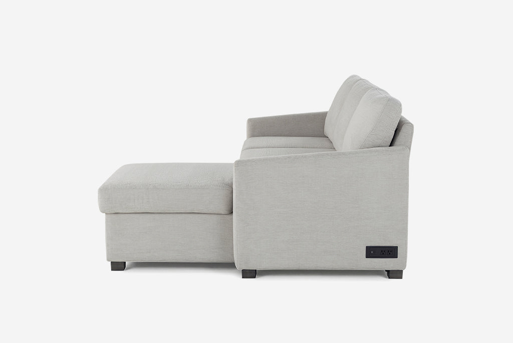 Cameron Queen Sleeper Sofa with Reversible Storage Chaise, Beige