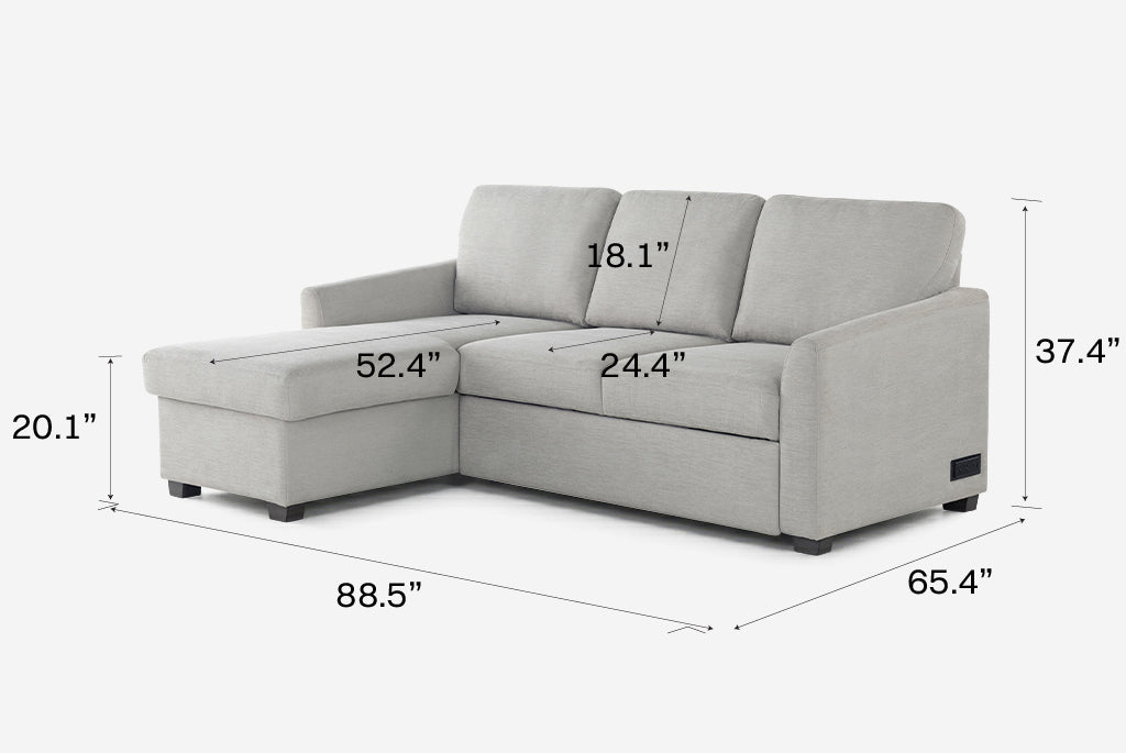 Cameron Queen Sleeper Sofa with Reversible Storage Chaise, Beige