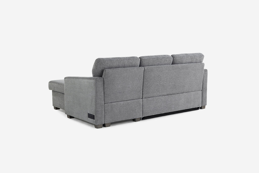 Cameron Queen Sleeper Sofa with Reversible Storage Chaise, Grey