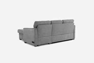 Cameron Queen Sleeper Sofa with Reversible Storage Chaise, Grey