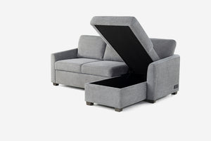 Cameron Queen Sleeper Sofa with Reversible Storage Chaise, Grey