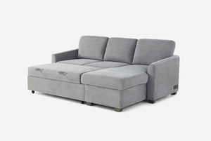 Cameron Queen Sleeper Sofa with Reversible Storage Chaise, Grey