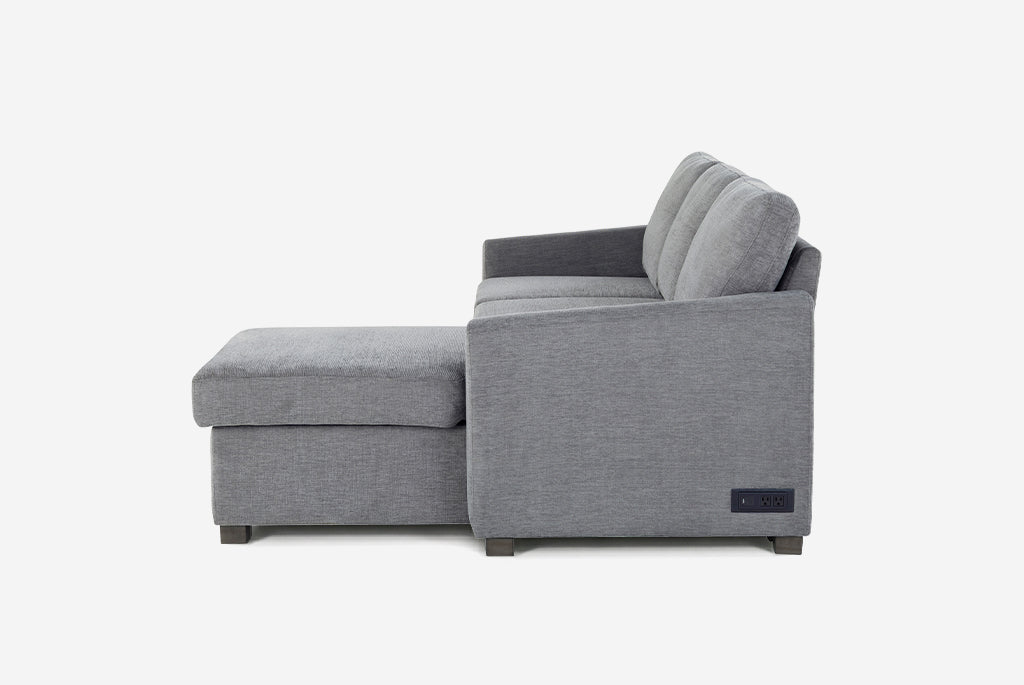 Cameron Queen Sleeper Sofa with Reversible Storage Chaise, Grey