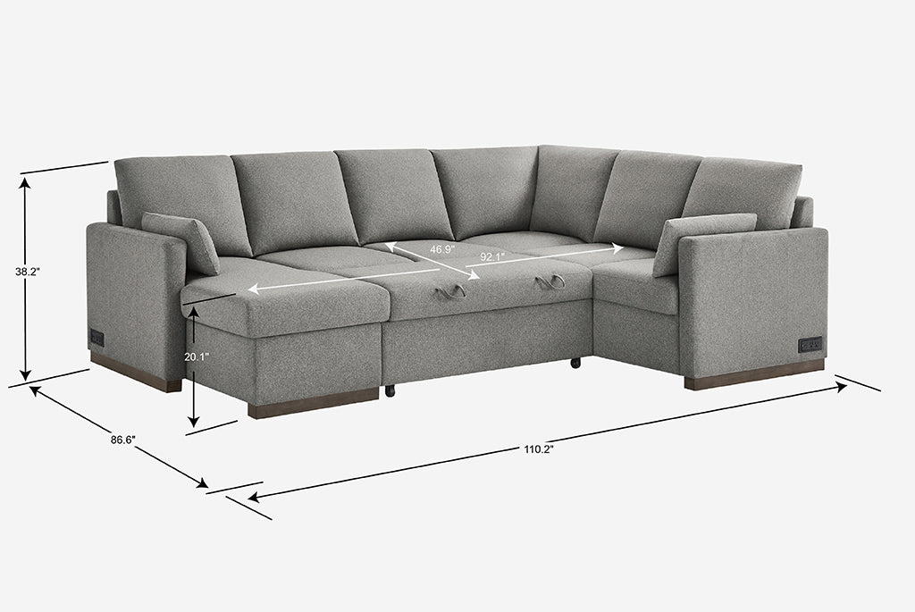 Element Full-Size Sleeper Sectional with Storage Chaise