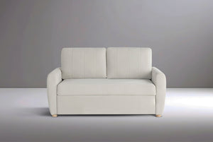 Beige Coddle sofa bed against a gray background