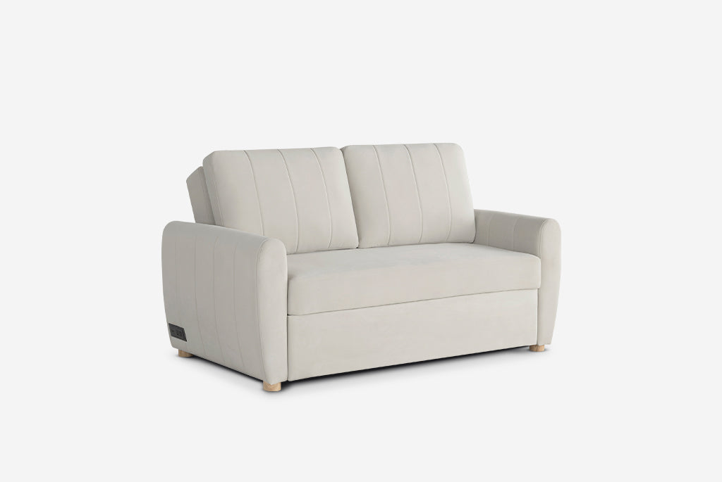Beige Coddle sofa bed on a white background
