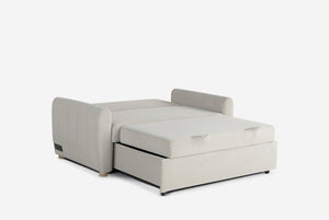 Gray Coddle sofa bed with storage compartment on a white background