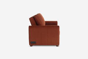 Rust colored Coddle sofa on a white background (Side View)