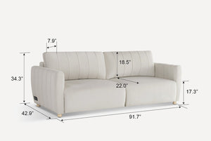 Ivory Colored Galaxy Queen Sleeper Sofa