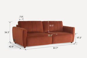 Rust Colored Galaxy Queen Sleeper Sofa