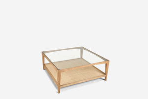 Glass & Cane Coffee Table