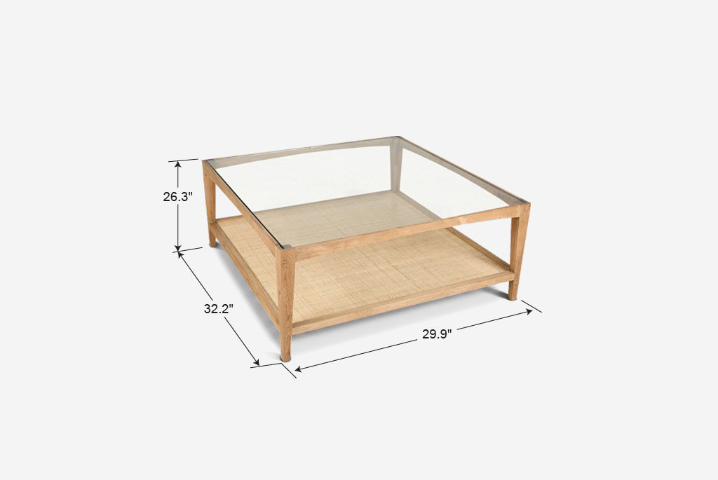 Glass & Cane Coffee Table