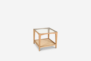 Glass & Cane Side Table