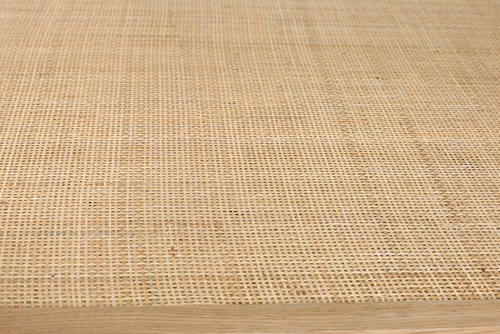Glass & Cane Side Table