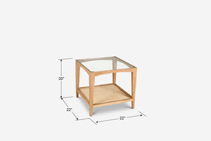 Glass & Cane Side Table