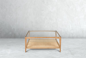 Glass & Cane Coffee Table