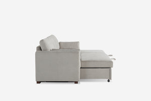 Coddle Luke Fabric Sleeper Sofa with Reversible Chaise and Storage, Beige