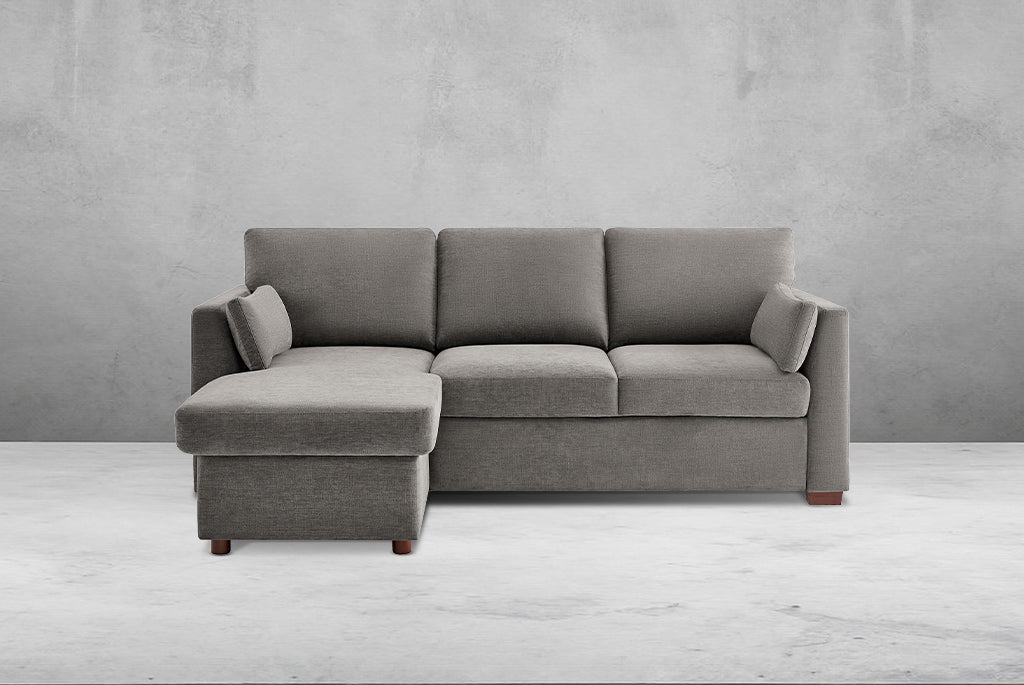 Luke Queen Sleeper U-Shaped Sectional with Reversible Storage Chaise, Gray