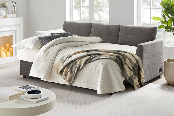 Luke Queen Sleeper Sofa with Reversible Storage Chaise, Gray