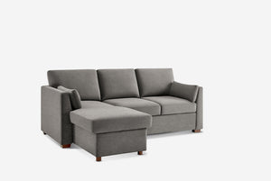 Luke Queen Sleeper U-Shaped Sectional with Reversible Storage Chaise, Gray