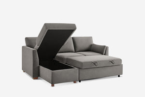 Luke Queen Sleeper U-Shaped Sectional with Reversible Storage Chaise, Gray