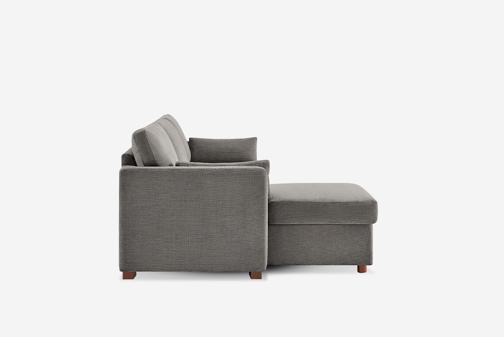 Luke Queen Sleeper U-Shaped Sectional with Reversible Storage Chaise, Gray