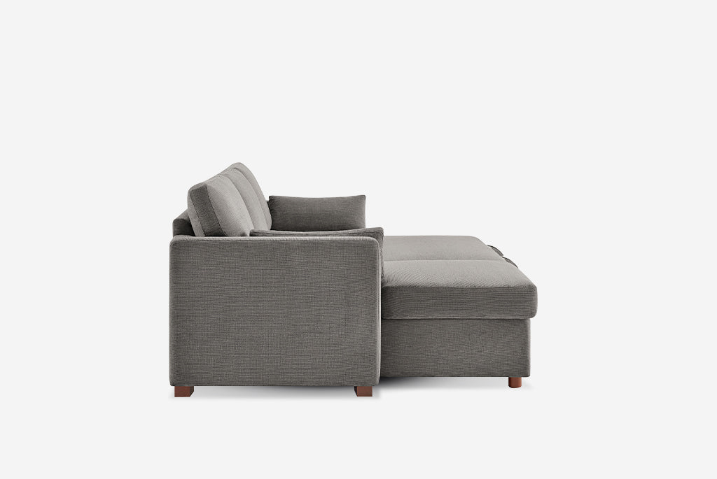 Luke Queen Sleeper U-Shaped Sectional with Reversible Storage Chaise, Gray