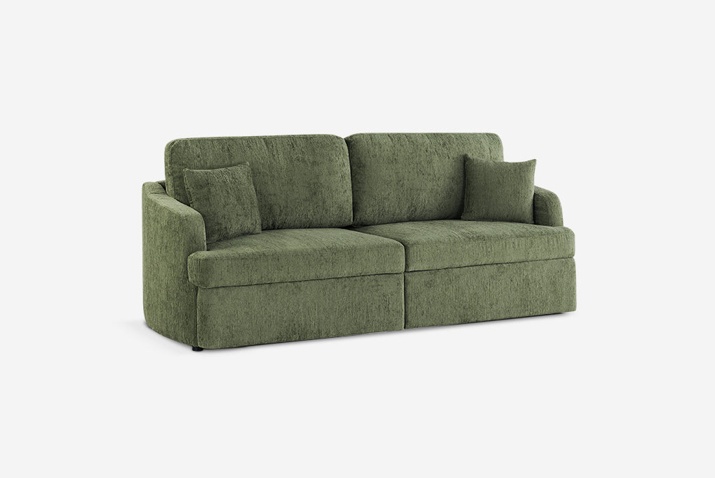 Green Matrix Queen-Sized Sleeper Sofa on a white background