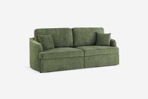 Green Matrix Queen-Sized Sleeper Sofa on a white background