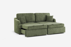 Green Matrix Queen-Sized Sleeper Sofa on a white background