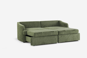 Green Matrix Queen-Sized Sleeper Sofa on a white background