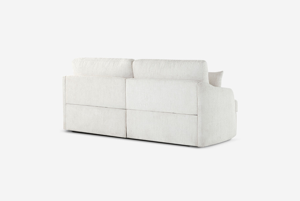 White Matrix Queen-Sized Sleeper Sofa on a light gray background