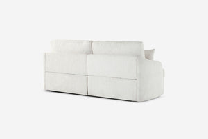 White Matrix Queen-Sized Sleeper Sofa on a light gray background